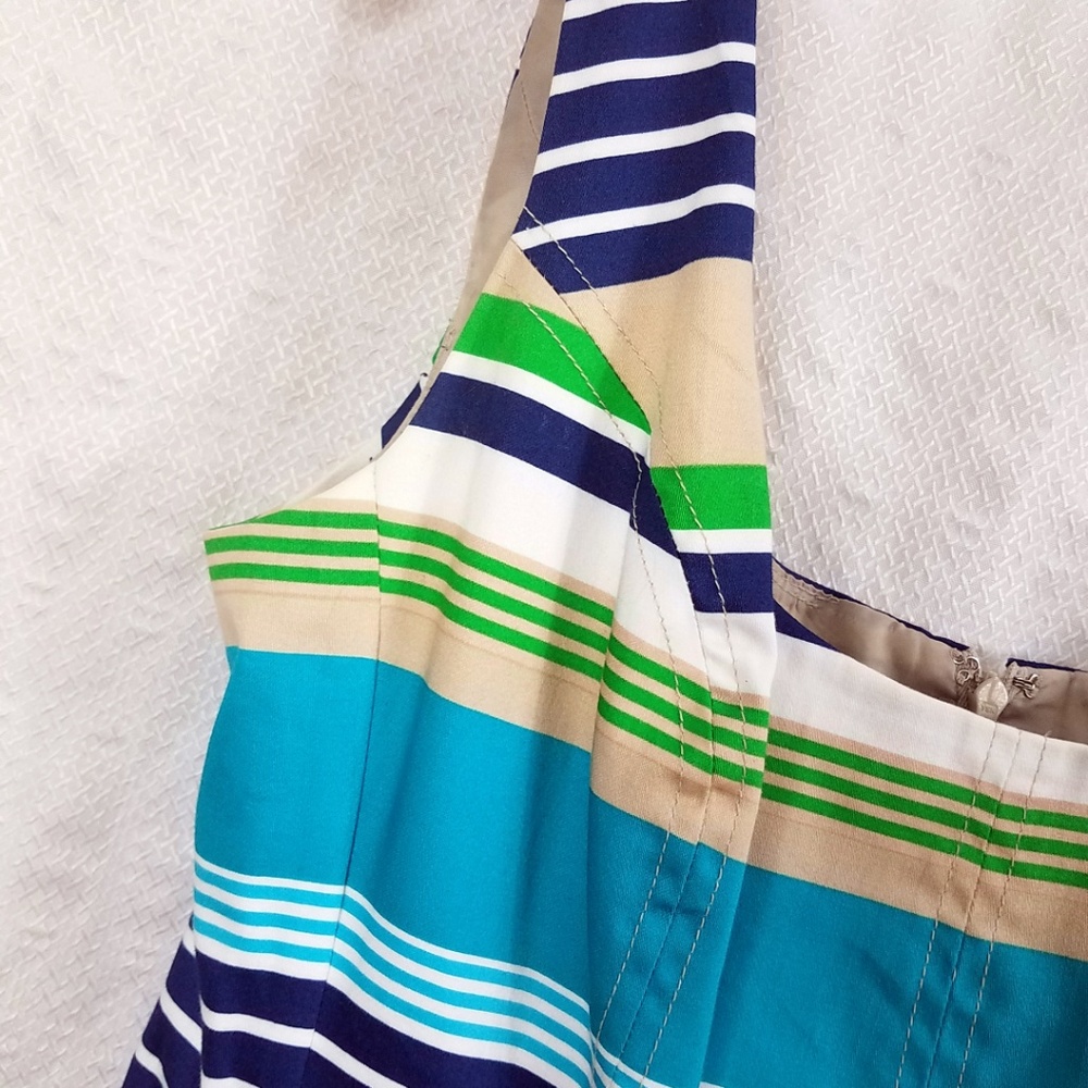 Nine West Lined Women's Summer Sun Halter Dress - Picture 3 of 8